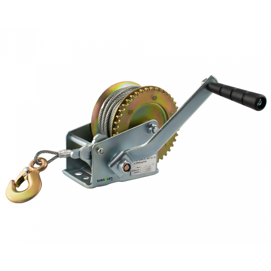 Лебедка барабанная WH25-20 г/п 1100 кг, канат 20 м